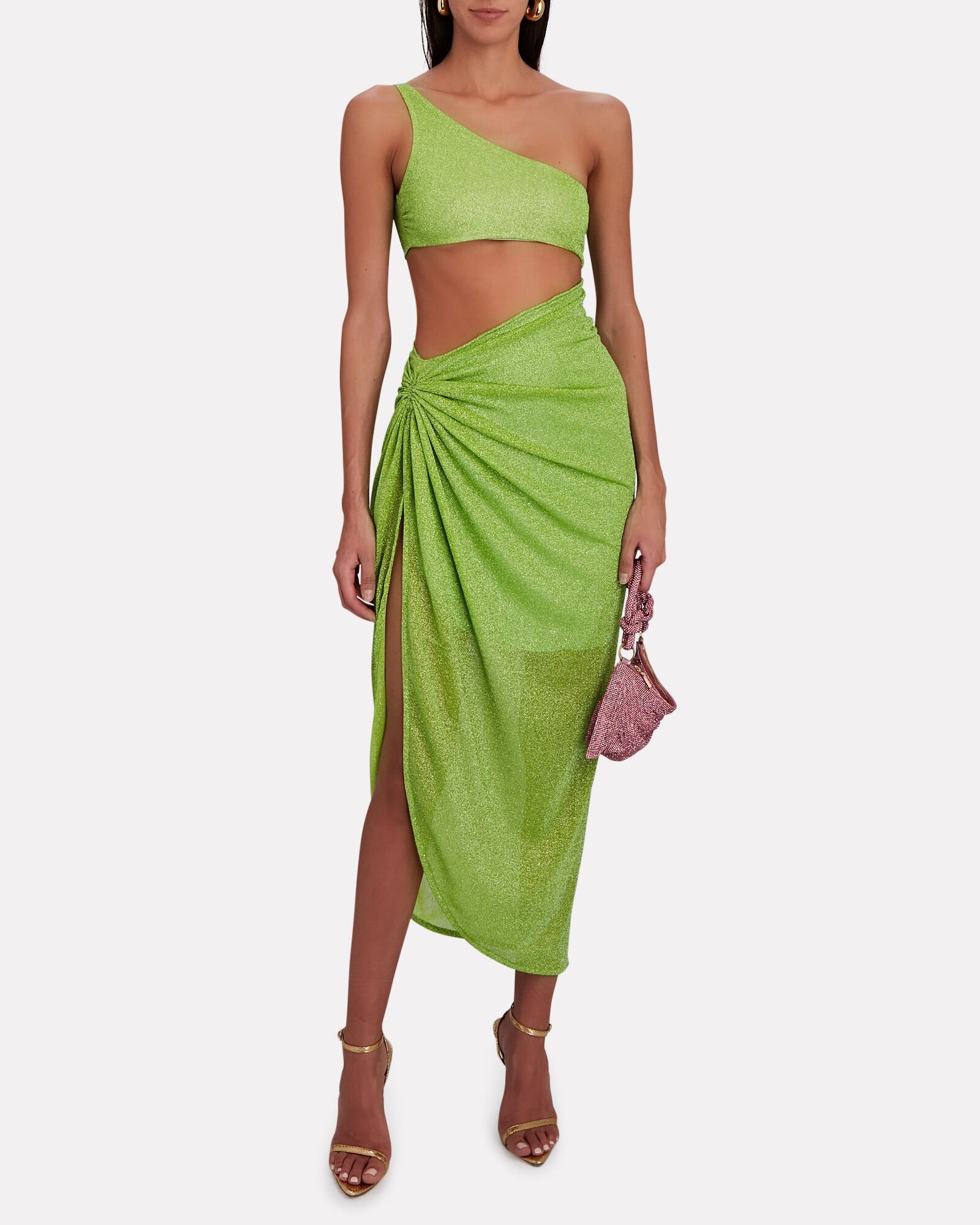 Zadeh One-Shoulder Cut-Out Midi Dress | INTERMIX