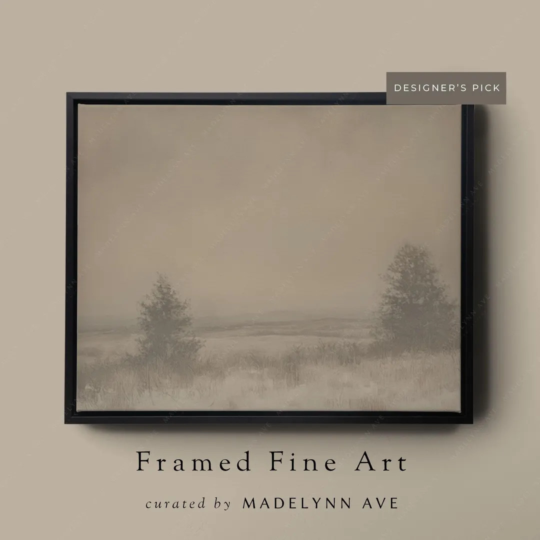 Winter Landscape Art Print Framed & Unframed Nature Wall Art Minimalist Neutral Decor Modern Rust... | Etsy (US)