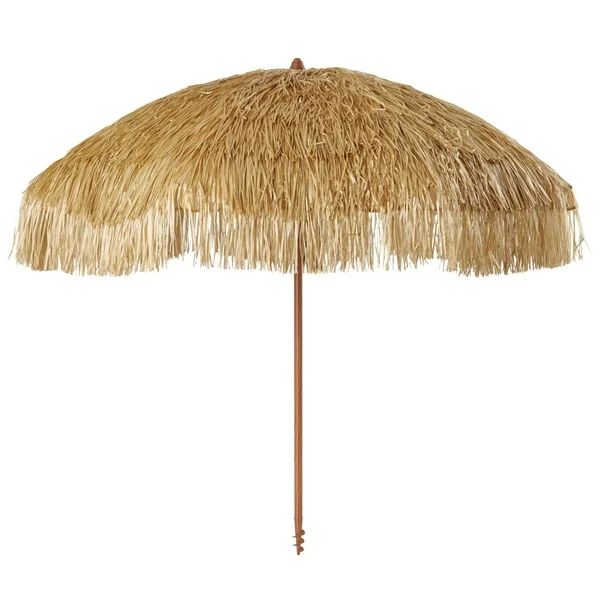 Mainstays 6 FT Thatch Tiki Tropical Beach Umbrella, Brown Palapa Raffia | Walmart (US)