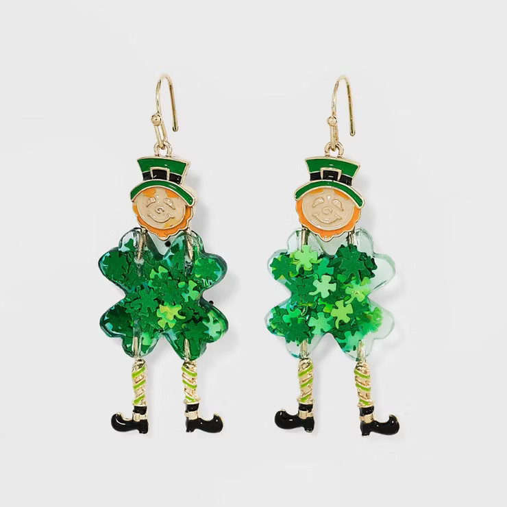 Leprechaun Drop Earrings - Green | Target