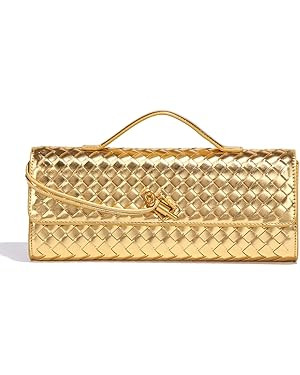 Dreubea Women's Handmade Woven Evening Bag Casual Leather Shoulder Handbag Fashion Crossbody Clut... | Amazon (US)