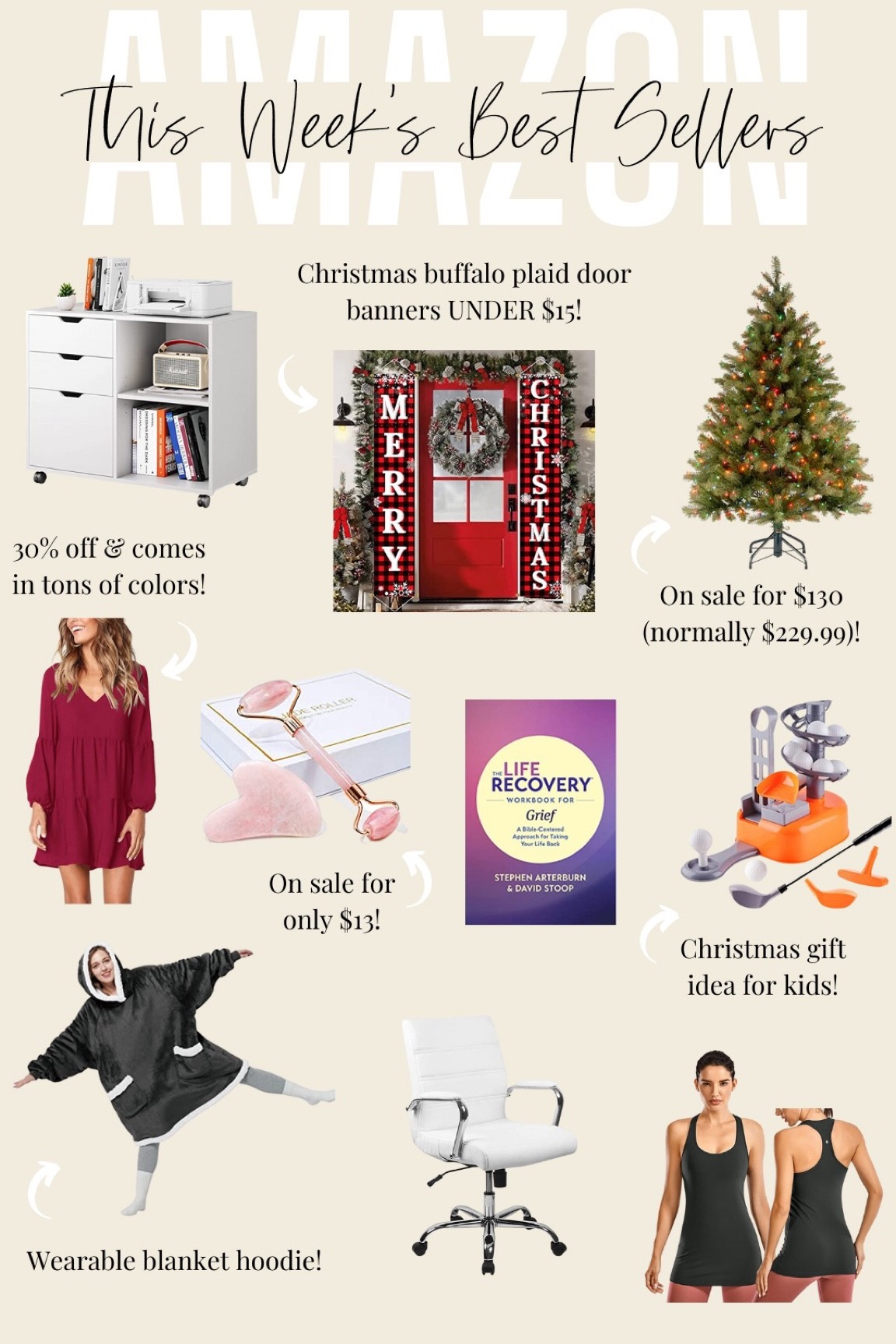 Amazon finds // Christmas decor // Found this Christmas tree that is $100 off right now! Plus how cute is this buffalo plaid door banner is and it's UNDER $15! The popular fall dress is still on sale for 30% off and comes in tons of colors. Be sure to grab this wearable hoodie for those cold football nights! 

#LTKSeasonal #LTKunder100 #LTKHoliday