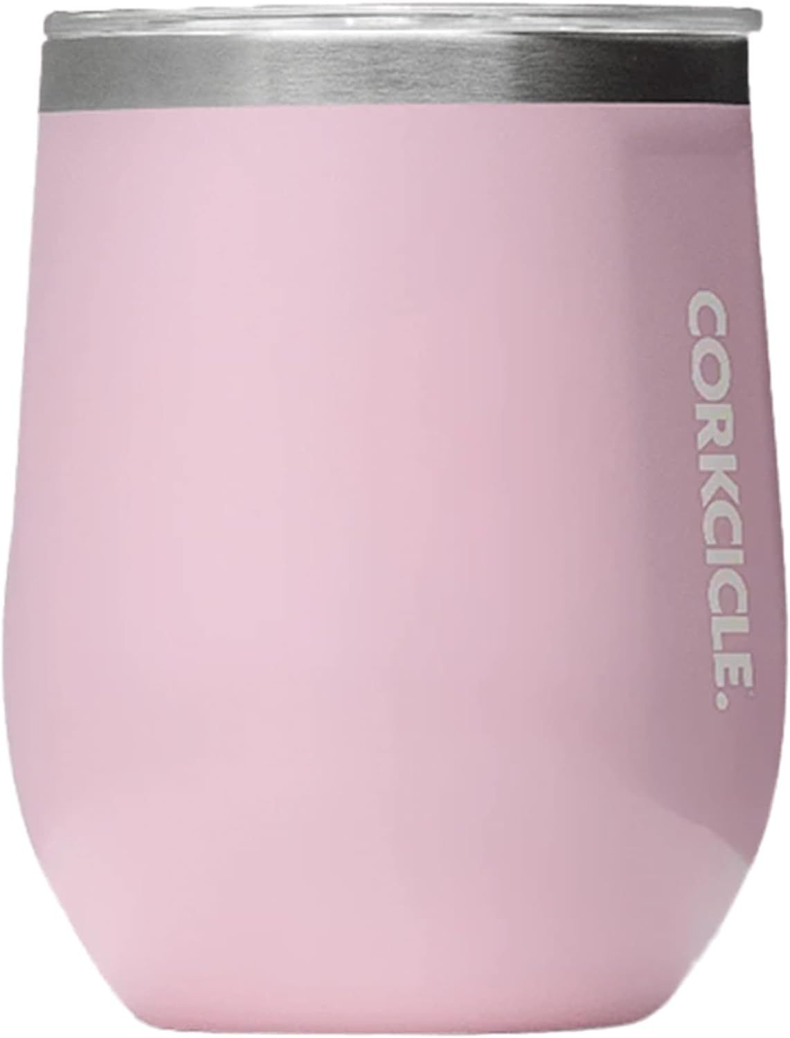 Corkcicle Stemless Insulated Wine Glass Tumbler, Gloss Rose Quartz, 12 oz – Stainless Steel Ste... | Amazon (US)