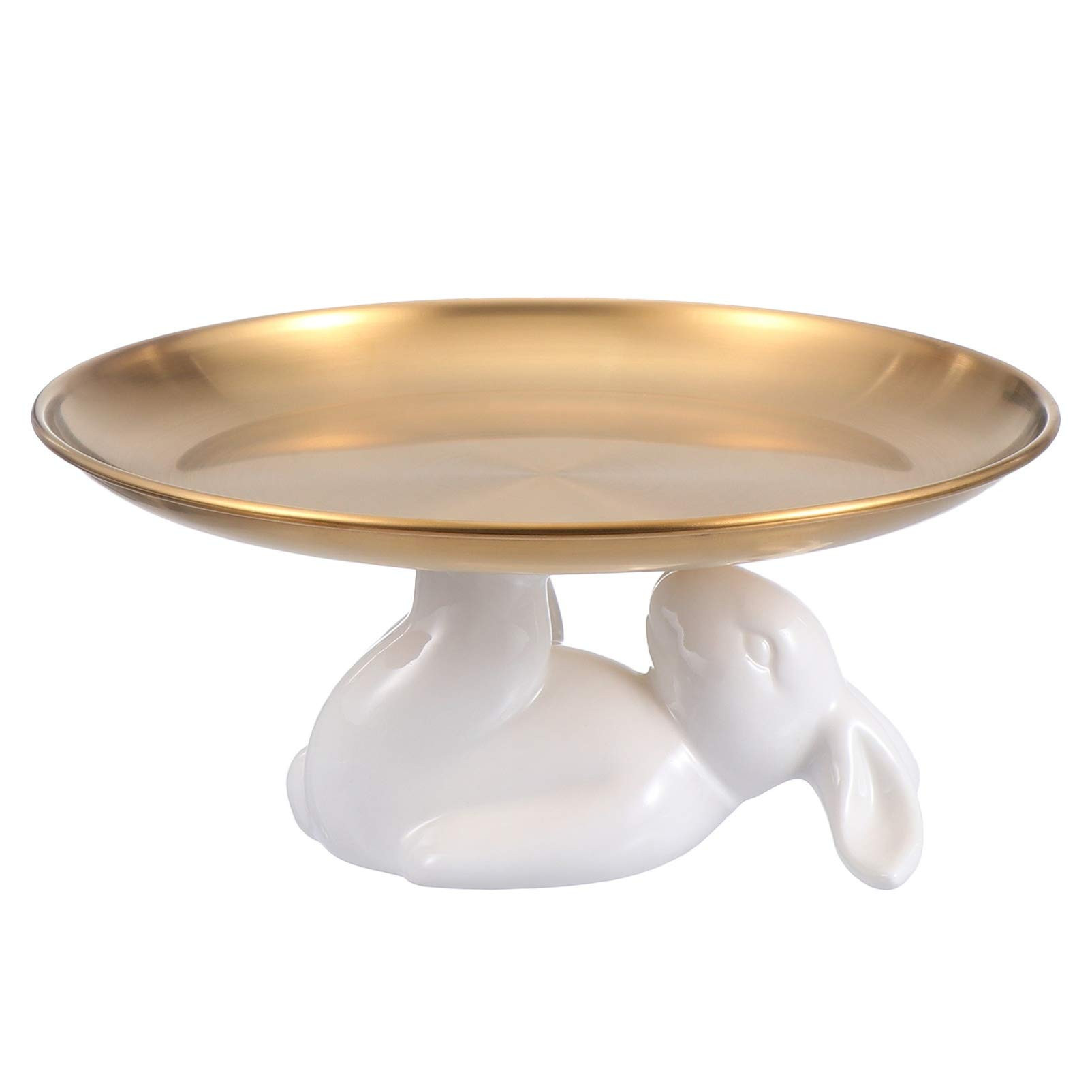 Happyyami Ceramic Bunny Rabbit Cake Stand Dessert Plates for Snacks and Cookies Bunny Candy Dish ... | Amazon (US)