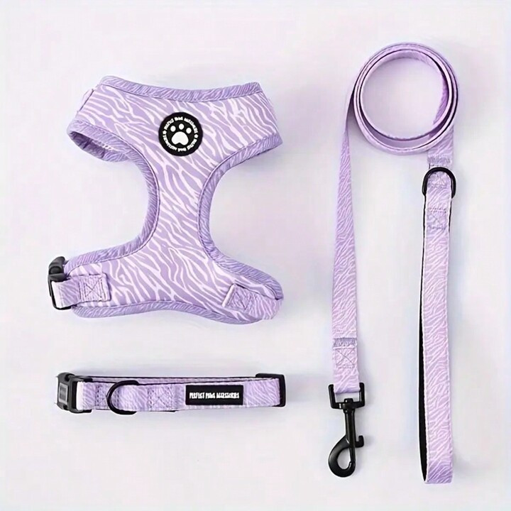 Purple Zebra Harness Set | SHEIN