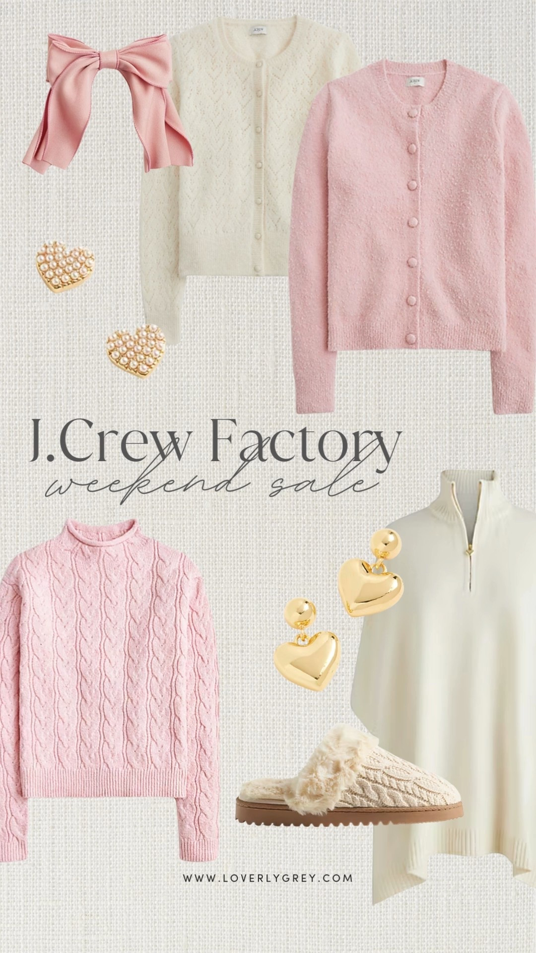 How cute are these pink and white new arrivals from J.Crew Factory. These sweaters you can wear now with legging or jeans for a casual look! 

#LTKFindsUnder100 #LTKHoliday #LTKFindsUnder50