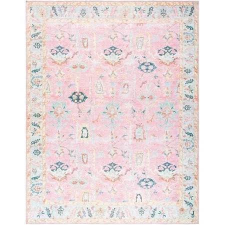 My Texas House Eloise Traditional Floral Indoor Washable 9' x 12' Area Rug | Walmart (US)
