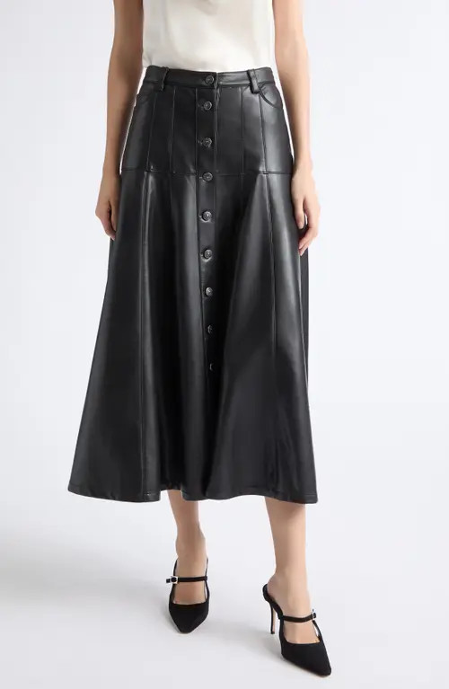 Cinq à Sept Veena Faux Leather Skirt in Black at Nordstrom, Size 14 | Nordstrom