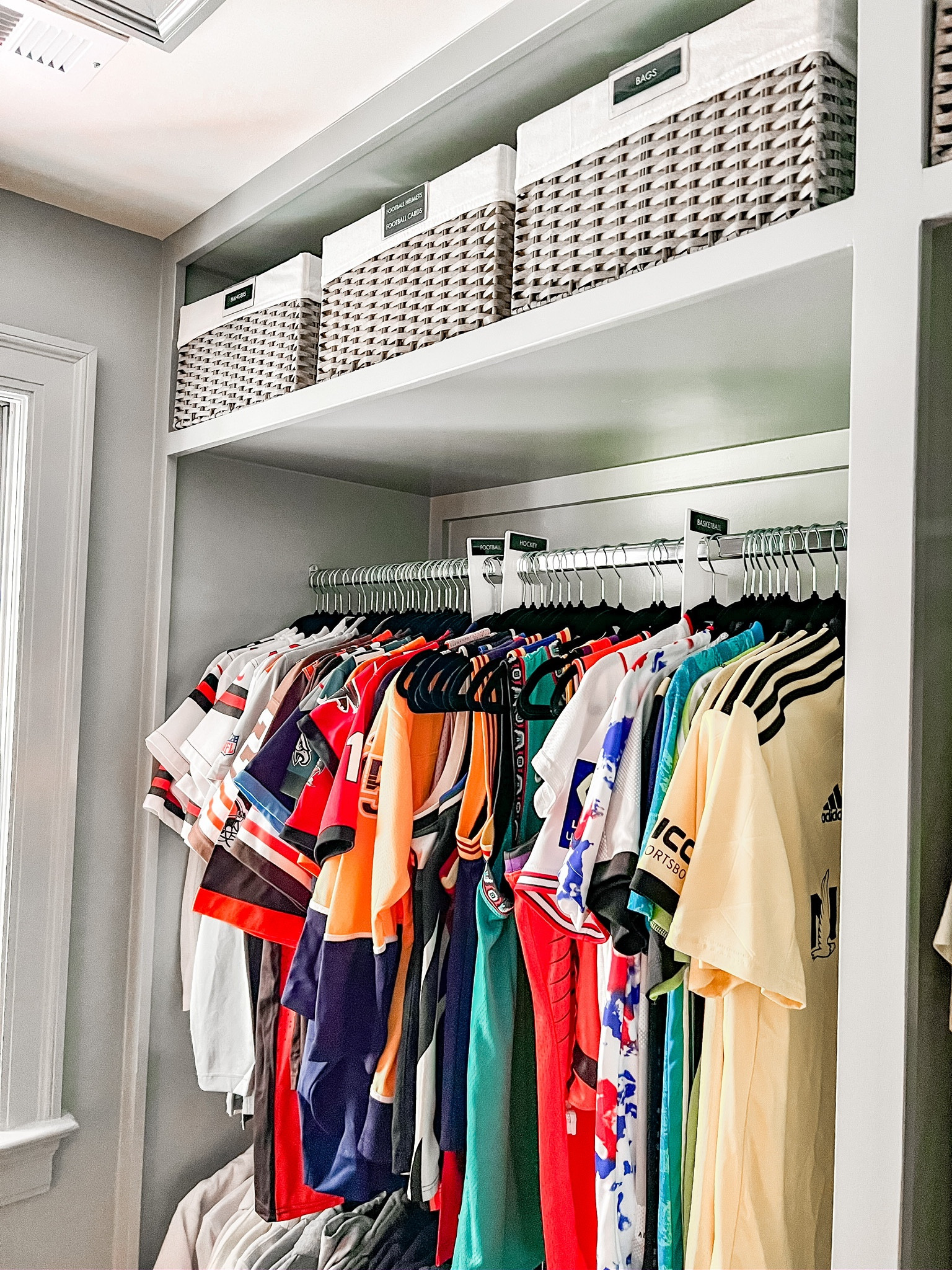 Do you have a boy that likes to wear and collect sports jerseys? Here we used clothing dividers with labels to separate them by sport! Products are linked!

#LTKkids #LTKfamily #LTKBacktoSchool