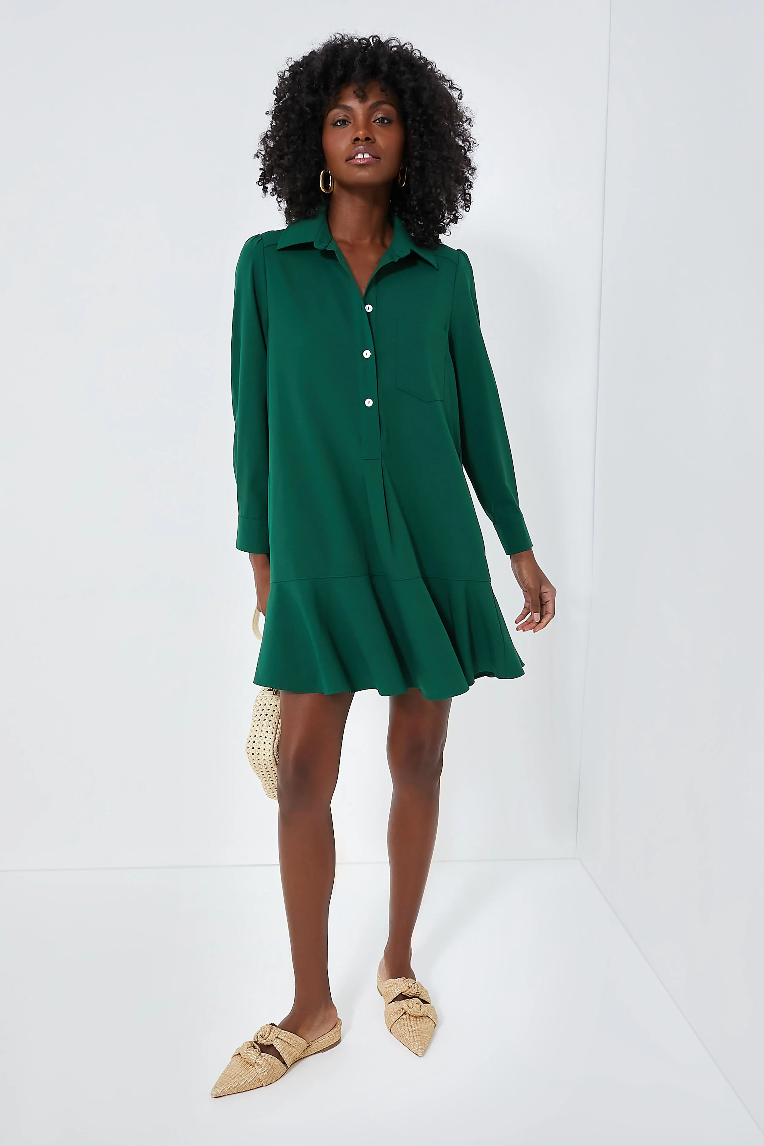 Hunter Green Crepe Callahan Dress | Tuckernuck (US)