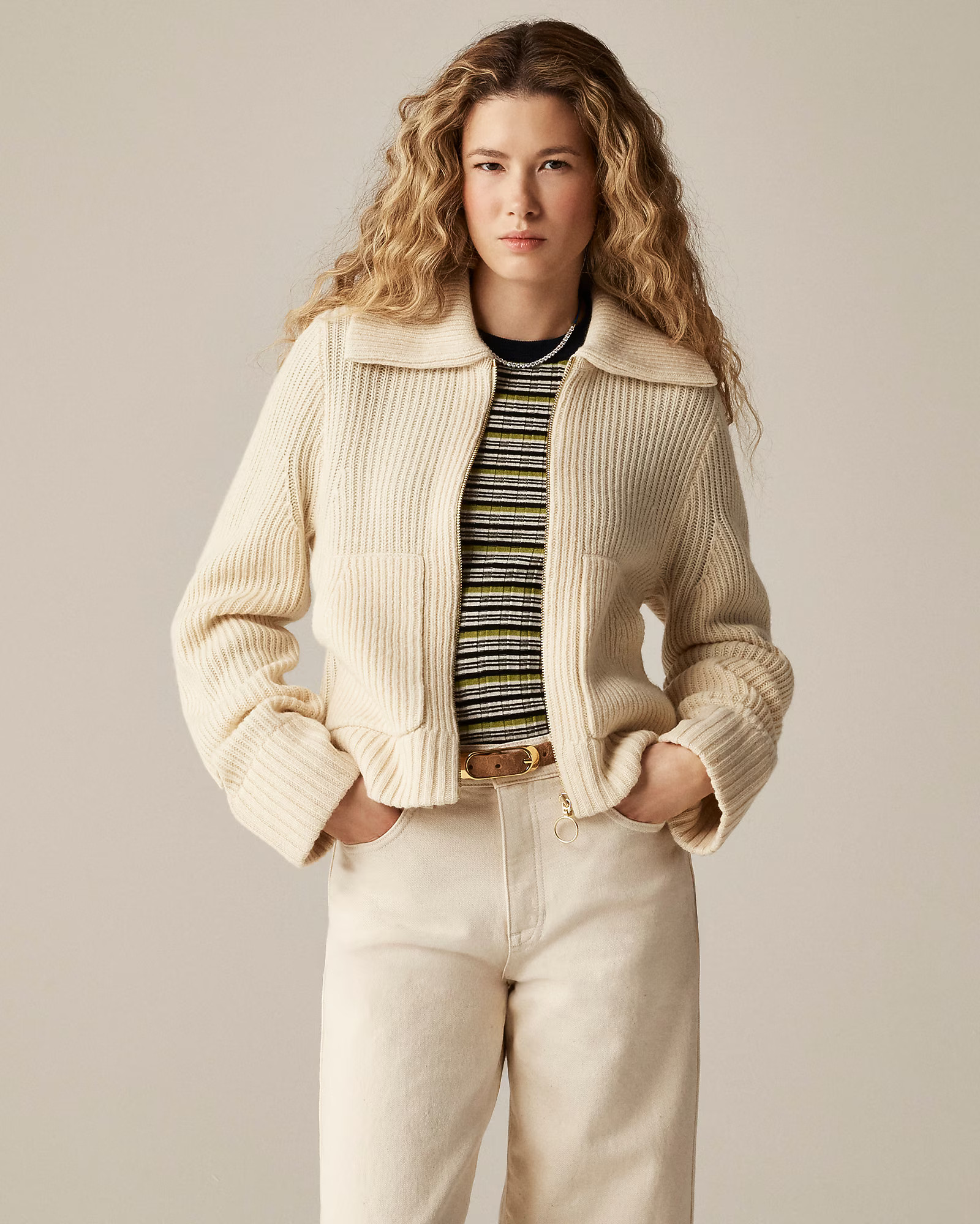 Collared full-zip sweater in merino wool | J. Crew US