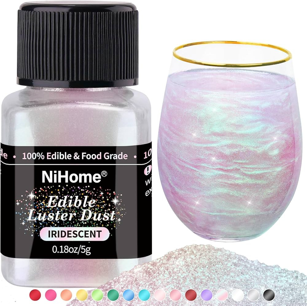 NiHome Edible Food-Grade Glimmer Powder Glitter Luster Dust Metallic Food Decorating Sprinkle Gli... | Amazon (US)