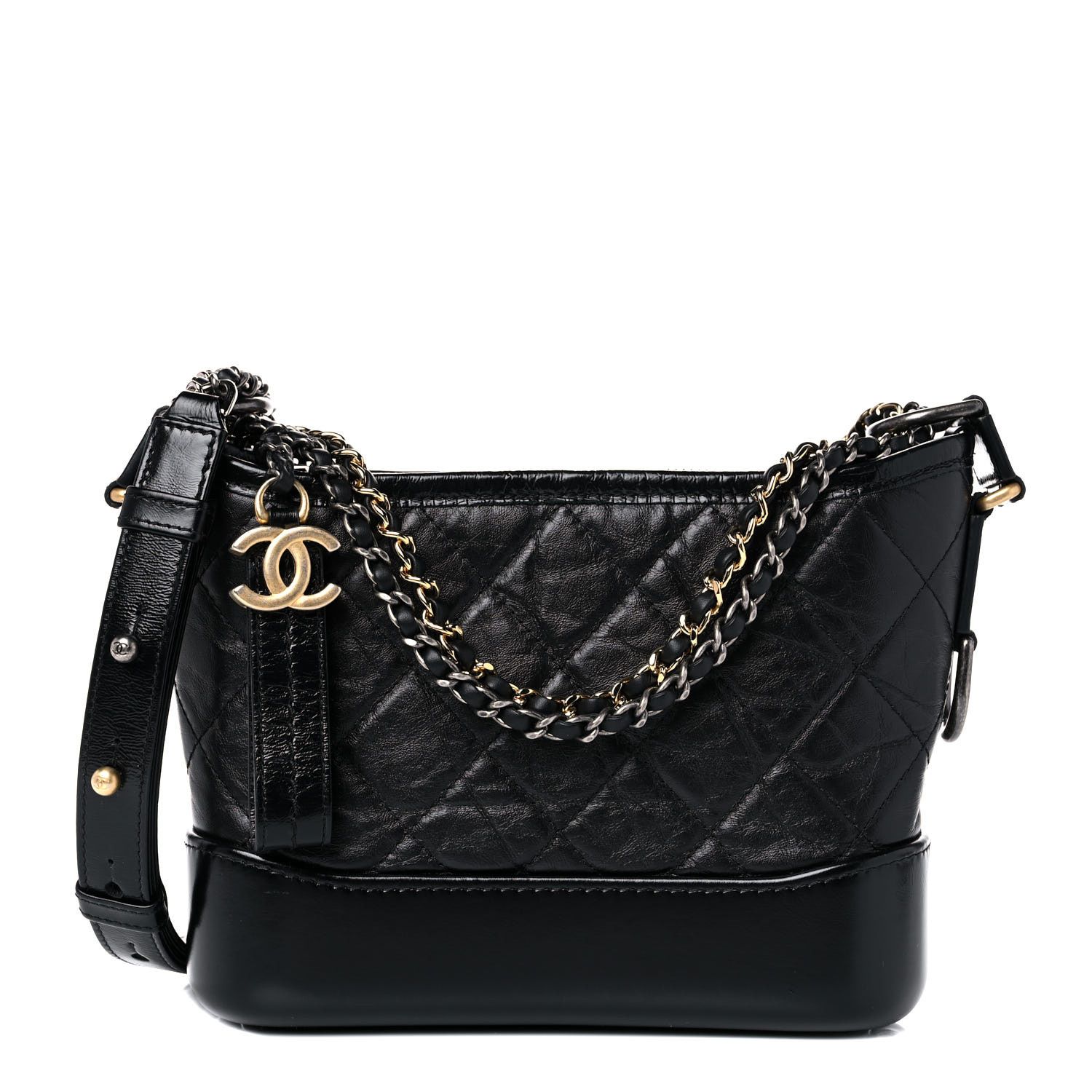 CHANEL Aged Calfskin Quilted Small Gabrielle Hobo Black | FASHIONPHILE | Fashionphile