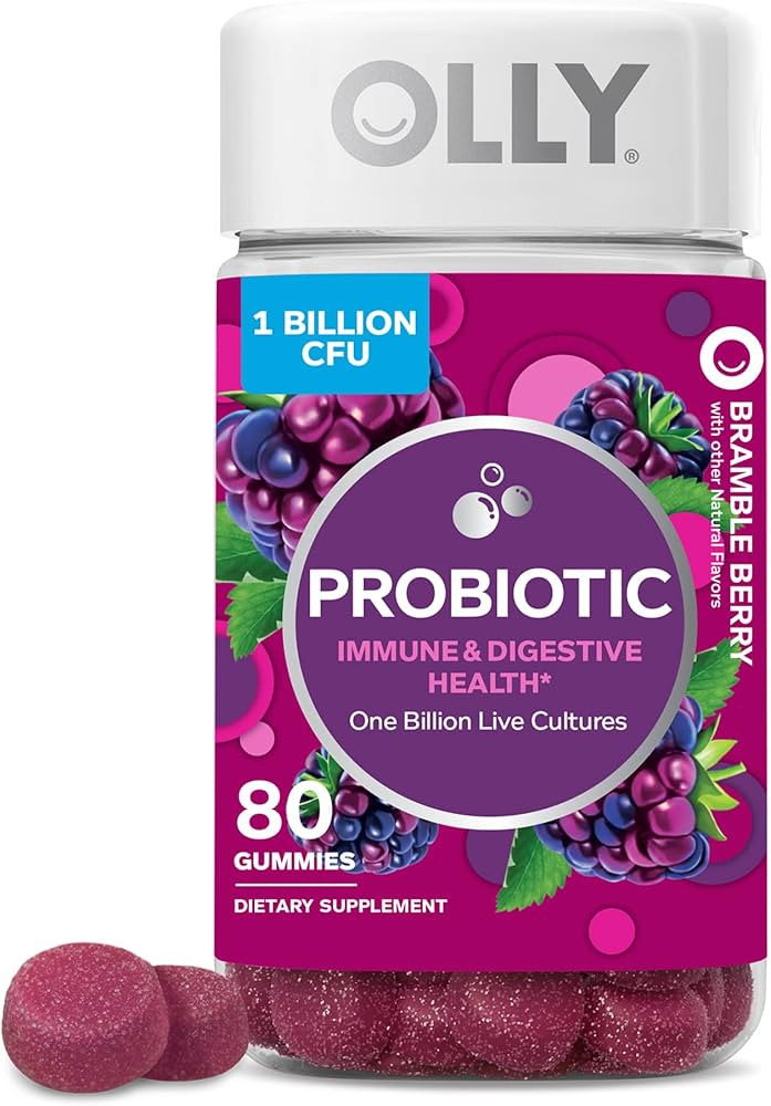 OLLY Probiotic Gummy, Immune and Digestive Support, 1 Billion CFUs, Chewable Probiotic Supplement... | Amazon (US)