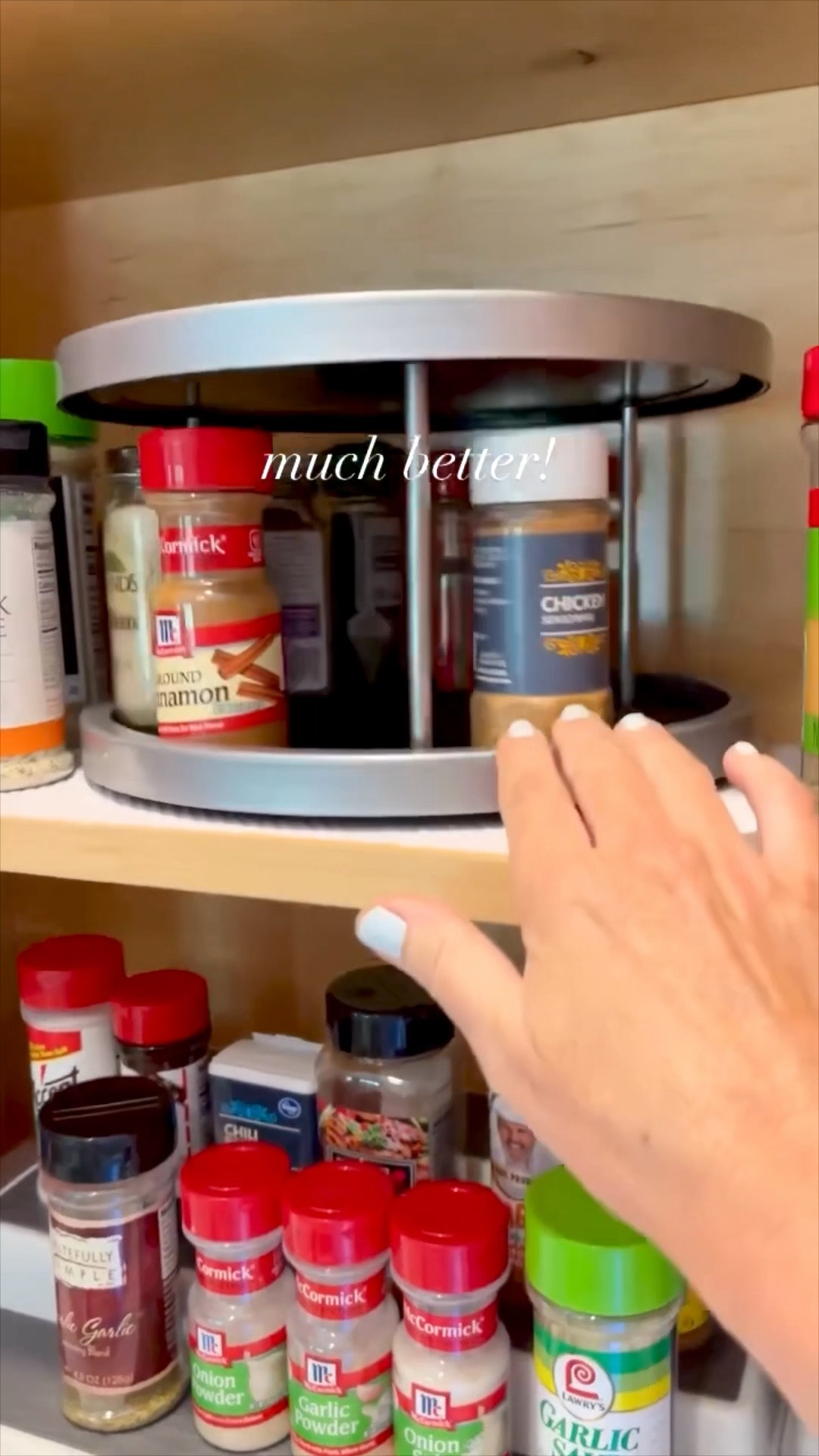 Spice rack organization!  Clean kitchen cabinets with white durable shelf liner - all from Amazon!  

#LTKFind #LTKhome