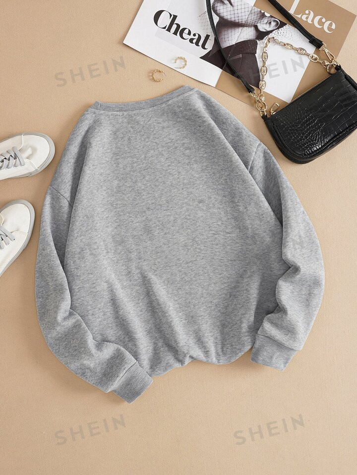 Letter Graphic Thermal Lined Sweatshirt | SHEIN
