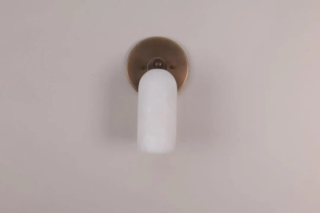 Alabaster Wall Sconce--mid Century Aged Brass--solid Brass Wall Sconce Light - Etsy | Etsy (US)