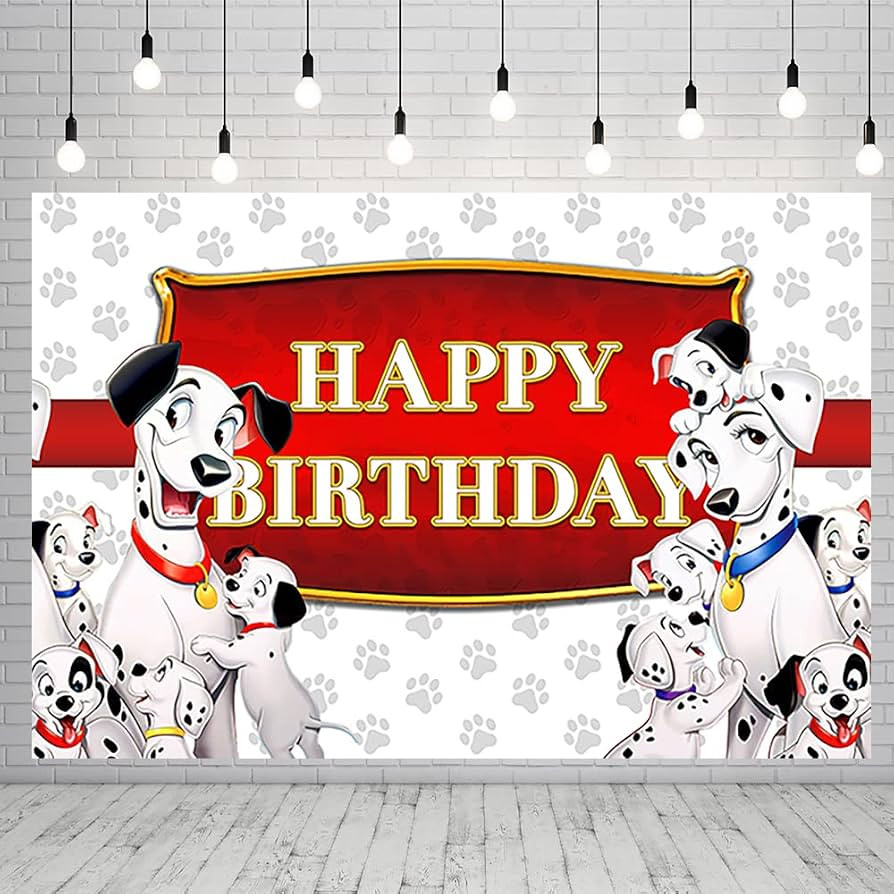 White 101 Dalmatians Dogs Backdrop for Birthday Party Supplies 101 Dogs Banner for Party Decorati... | Amazon (US)