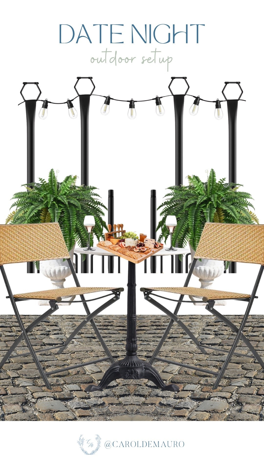 Stop worrying about planning date nights when you set up this cozy inspiration at home with woven bistro chairs, a classic pedestal table, and a delicious charcuterie board! Simply add some warm string lights and lush ferns.

summer refresh, date night in, outdoor dining, patio furniture, brunch inspo, alfresco dining, cozy home, furniture finds

#LTKSeasonal #LTKU #LTKHome