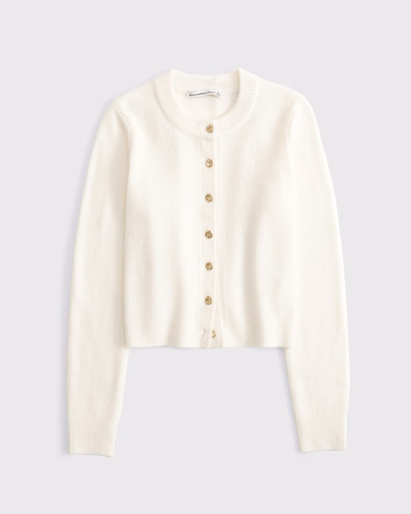 Shrunken Crew Cardigan | Abercrombie & Fitch (US)