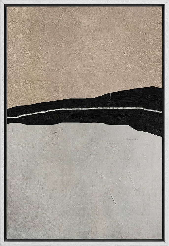 SIGNWIN Framed Canvas Print Wall Art Tan Black Dark Watercolor Color Field Abstract Shapes Illust... | Amazon (US)