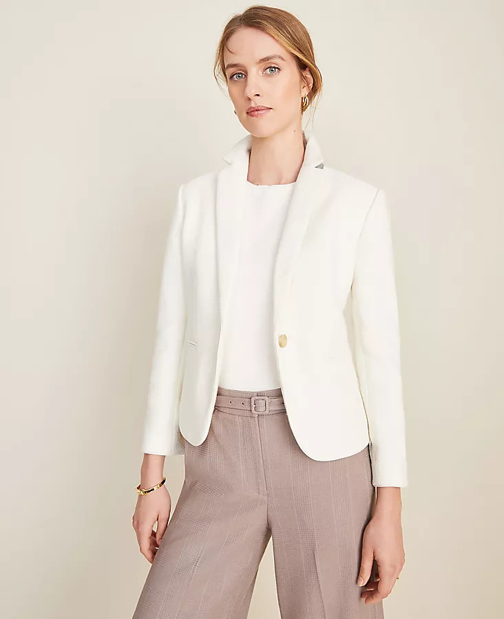 >The Newbury Blazer in Piped Tweed | Ann Taylor (US)
