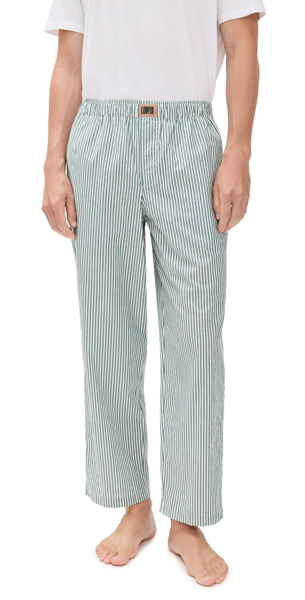 Lunya Airy Cotton Straight Leg Pants Overstory Stripe XXL | Shopbop