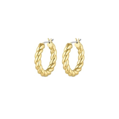 gorjana - Crew Hoops 13/16” - 18k Gold-Plated Brass - Elegant Twisted Design - Stainless Steel Post, Hinge Closure - Lightweight and Versatile - Daily Earring Wear | Amazon (US)
