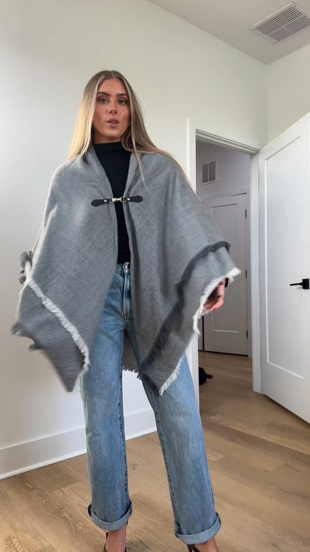 Elevate your winter style with this versatile fashion coverup. Time and Tru’s Toggle Poncho is perfect for layering over any outfit for a trendy and cozy look as you break away from sweaters, cardigans and blazers. Stay warm with its mid-weight design and stylish with the layered sleeves and fringe trim. This poncho is perfect for wearing over any outfit for a trendy and cozy look. Only at Walmart.

#LTKHoliday #LTKootd #LTKFindsUnder50