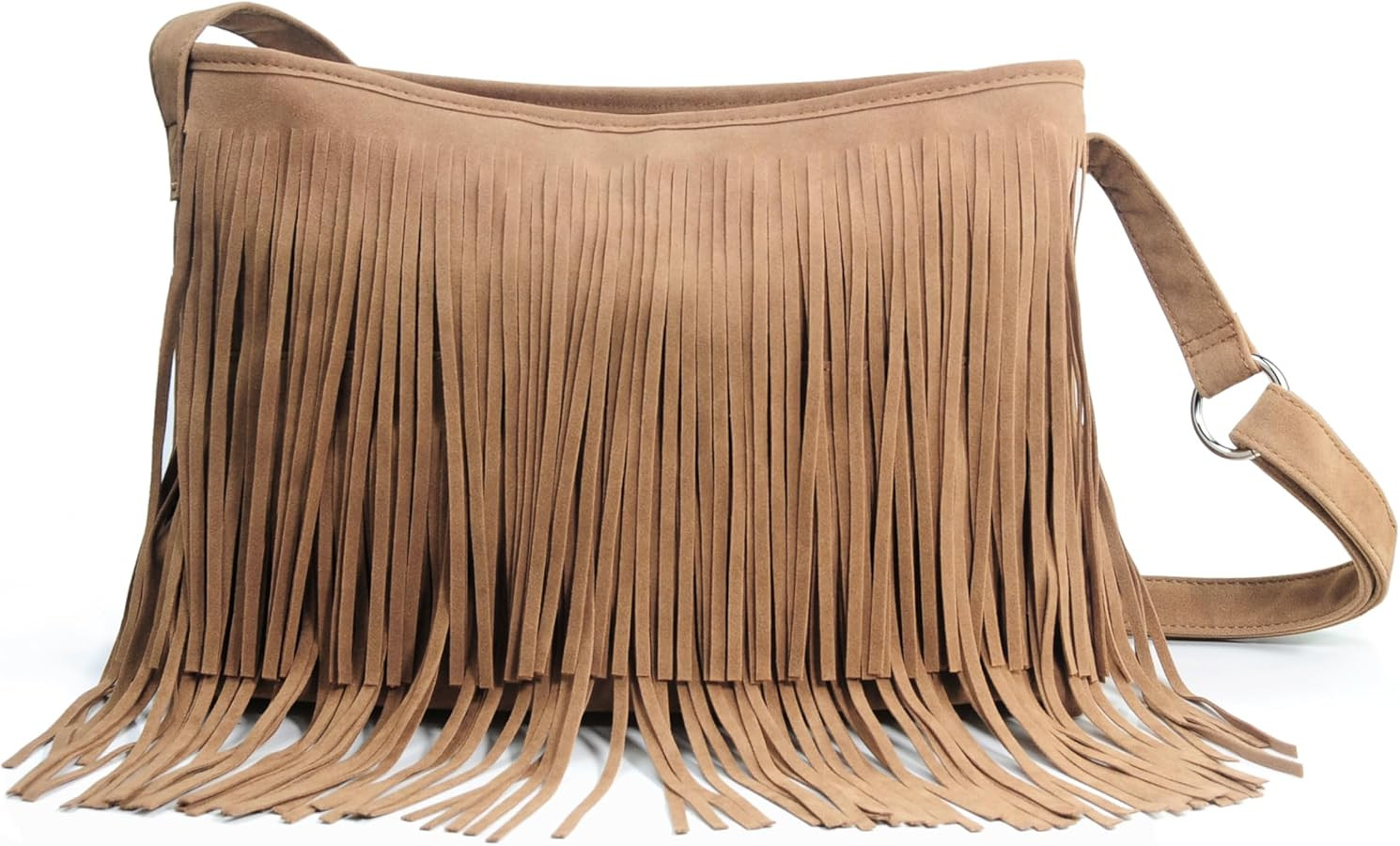 HOXIS Tassel Faux Suede Leather Hobo Cross Body Shoulder Bag Womens Sling Bag | Amazon (US)