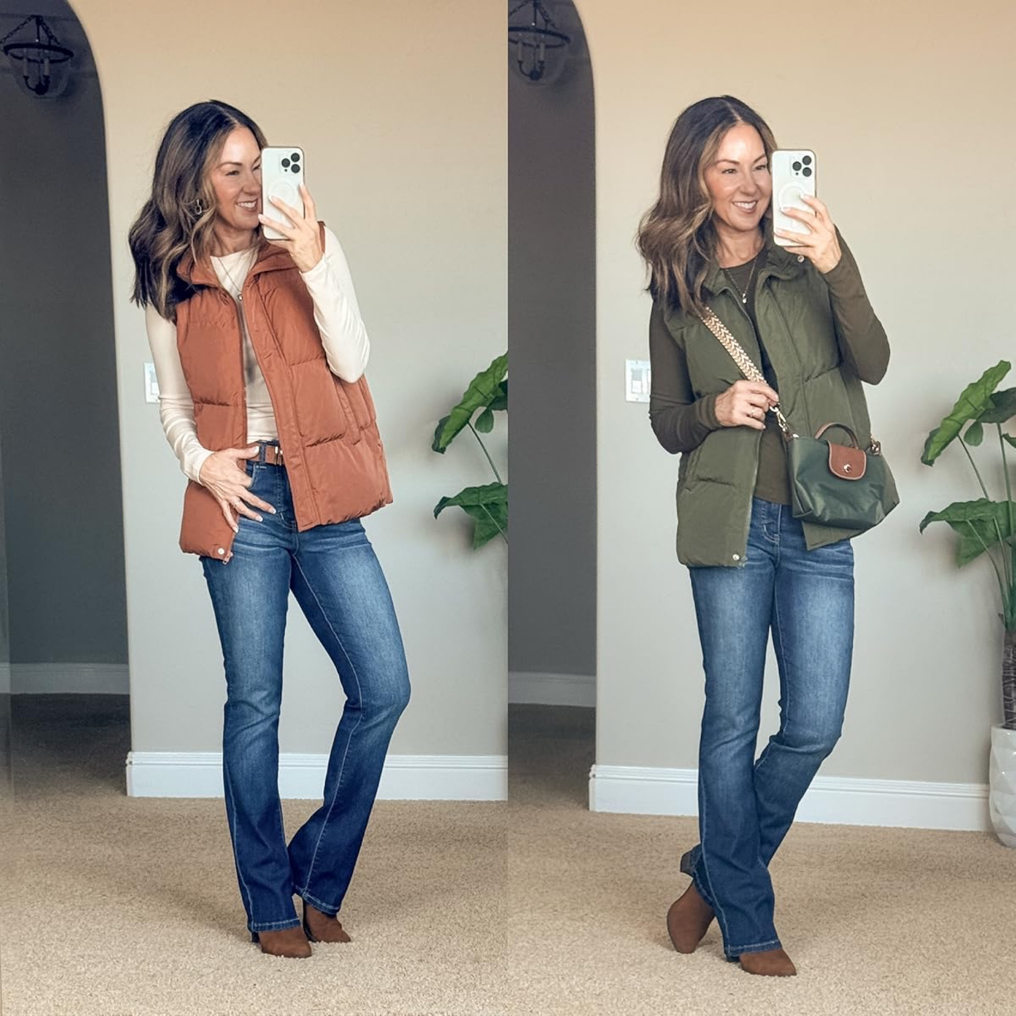Warm Fall Outfit Inspo

I am wearing size S puffer vest in the color brown & olive, my long sleeve top is size S in the color beige & army green! My bootcut jeans are size 2 short - TTS! 

Western style  fall outfit  puffer vest  ageless  casual outfit  everyday wear  women’s fashion  petite  petite friendly  EverydayHolly  

#LTKSeasonal #LTKStyleTip