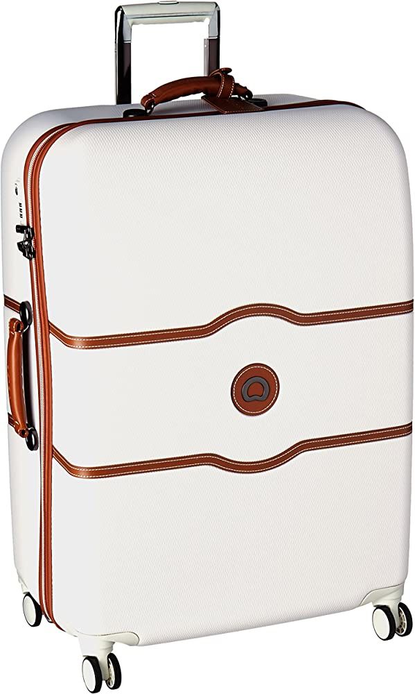 DELSEY Paris Chatelet Hardside Luggage with Spinner Wheels, Chocolate Brown, Checked-Medium 24 Inch, | Amazon (US)