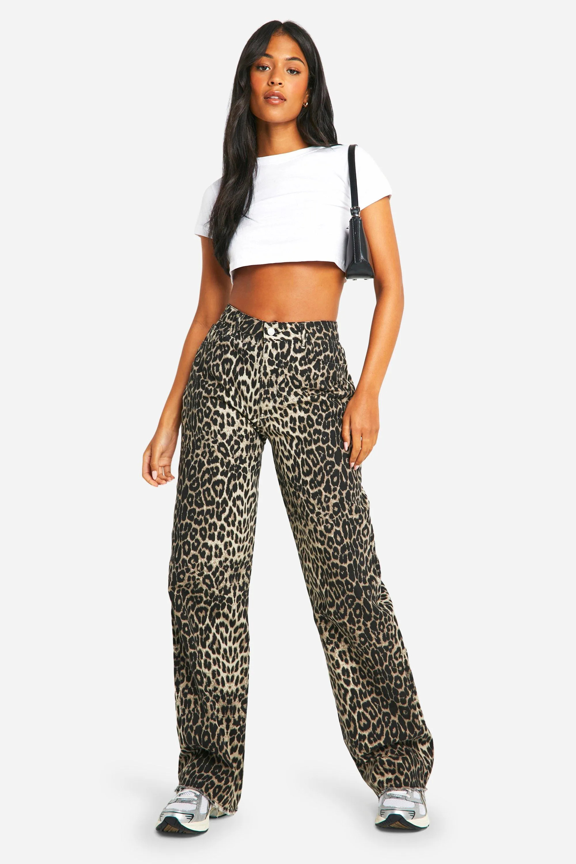 Tall Leopard Straight Leg Jean | Boohoo.com (UK & IE)