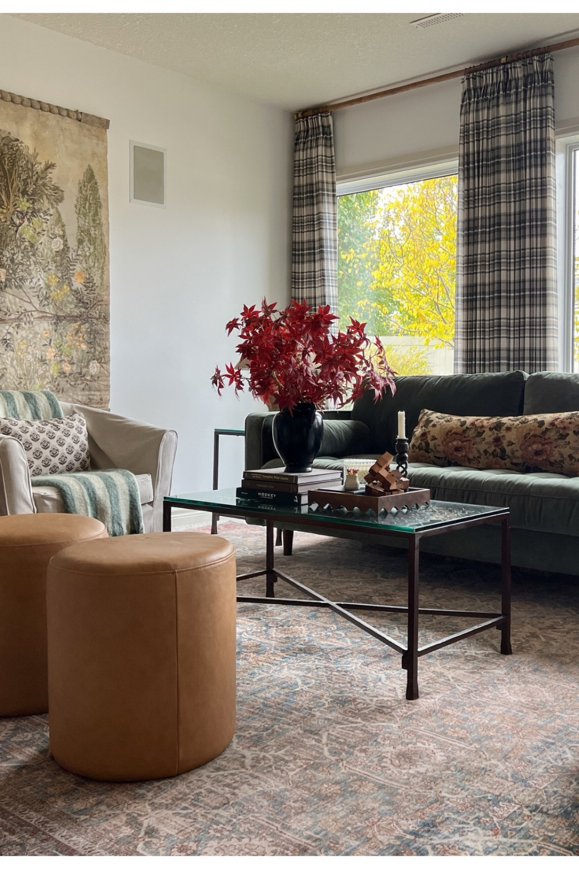 Living room decor, curtains, rug, tapestry 

#LTKHome