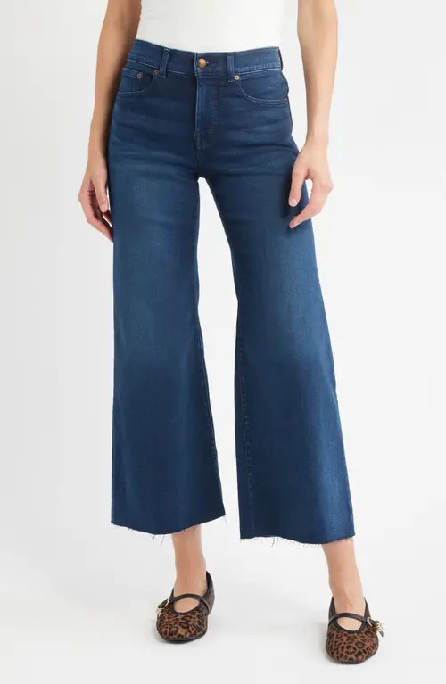 Madewell High Waist Ankle Flare Wide Leg Jeans in Kingston Wash at Nordstrom, Size 27P | Nordstrom