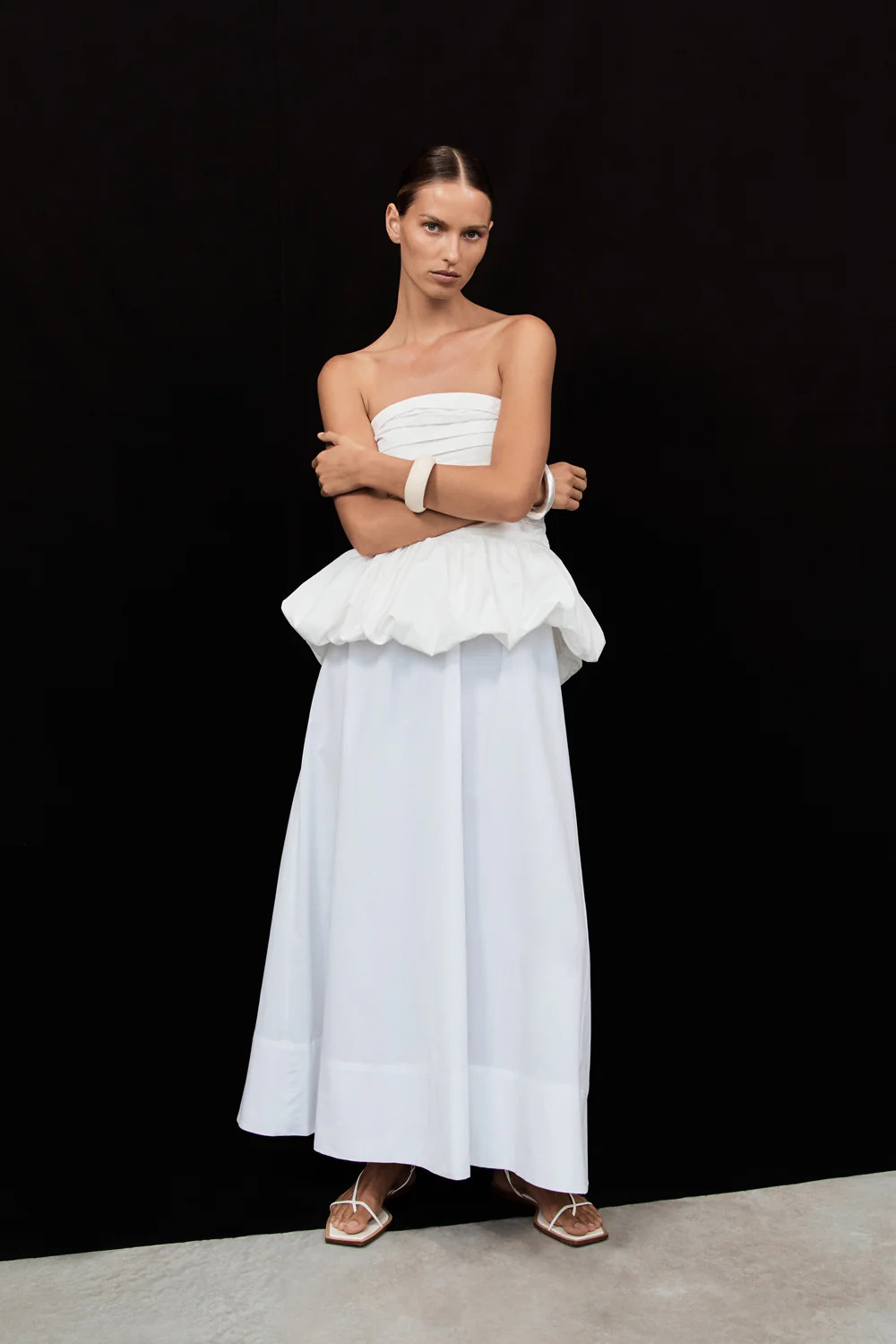 KIRSTY WHITE POPLIN CIRCLE SKIRT | DISSH