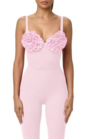 Naked Wardrobe Rosette Bust Bodysuit in Cotton Candy at Nordstrom Rack, Size X-Small | Nordstrom Rack