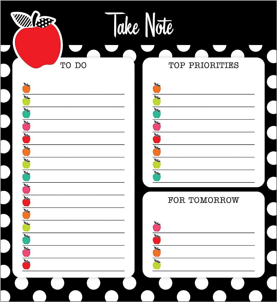 Schoolgirl Style 'Take Note' Teacher Notepad for Teachers, Incldues Next Day Organization, To-Do ... | Amazon (US)