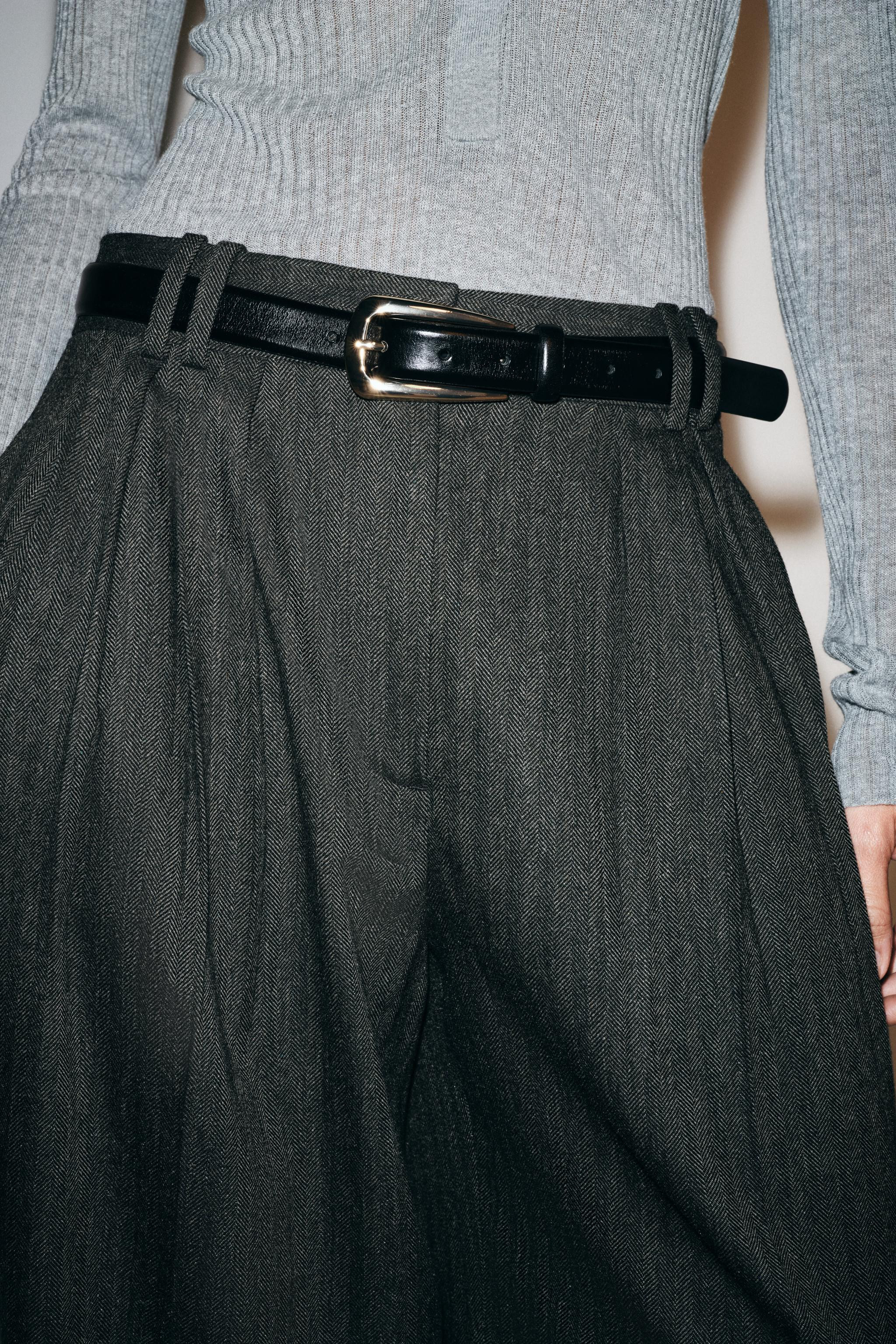 100% LEATHER BUCKLE BELT | Zara US
