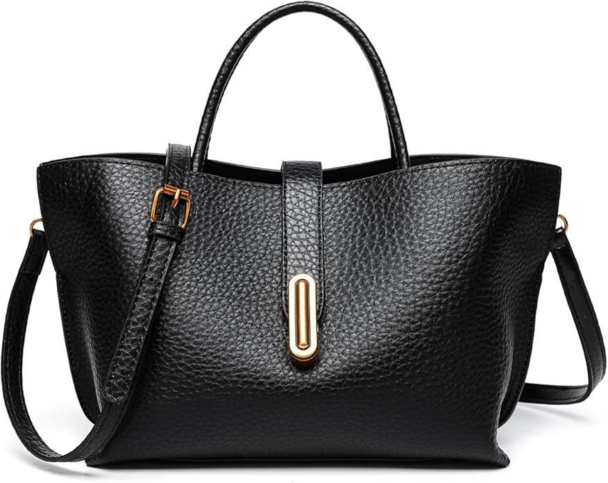 Chic PU Crossbody tote bags for women - Lock Clasp shoulder handbag for Work and Daily Use, Versa... | Amazon (US)