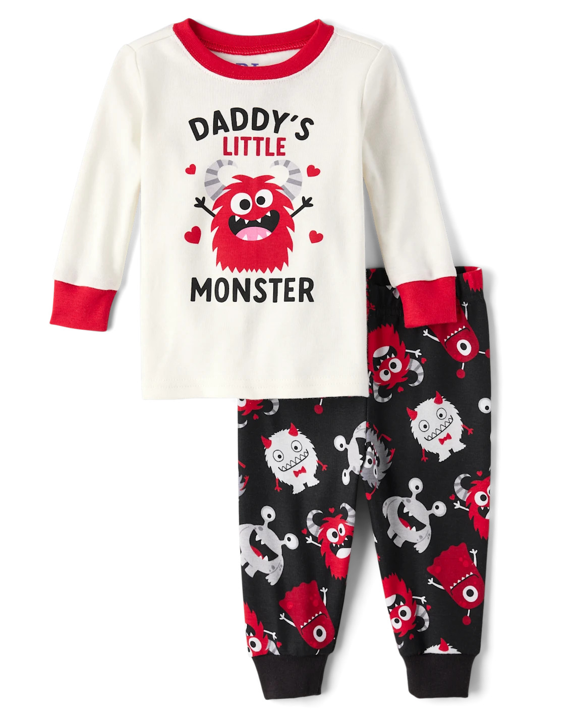 Baby And Toddler Boys Daddy's Monster Snug Fit Cotton Pajamas - black | The Children's Place