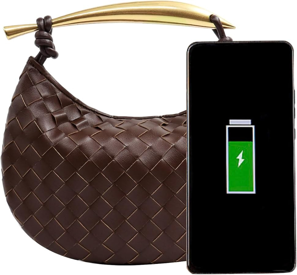 Woven Leather Dumpling Bag Dinner Handbag For Women Purse Hobo Bag Knotted | Amazon (US)