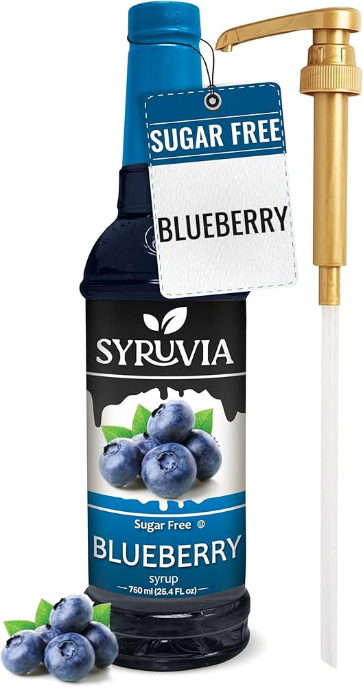 Syruvia Sugar-Free Blueberry Syrup, Flavored Syrup for Drinks, Cocktails, Lemonades, Iced Teas, a... | Amazon (US)