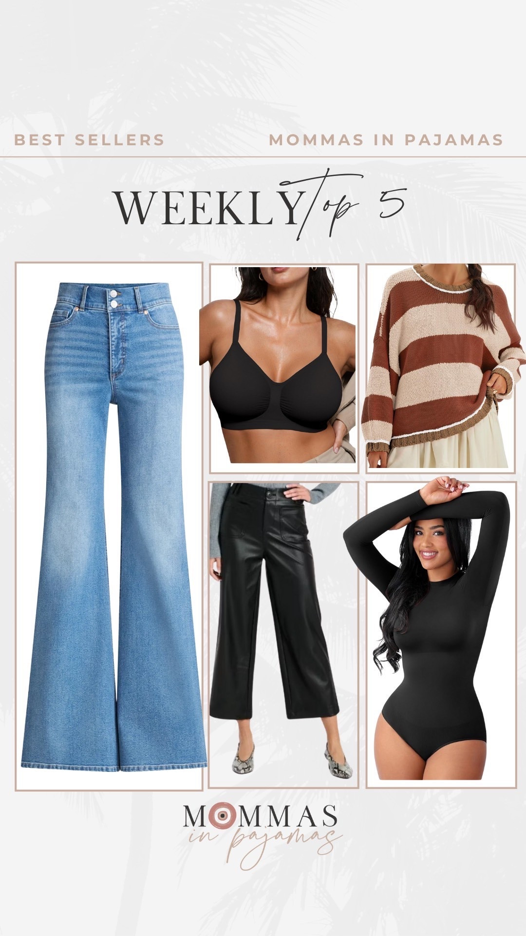 Bestsellers of the week:
Gorgeous rhinestone jeans from Walmart, wireless bra, snatching bodysuit and striped sweater from Amazon and leather look pants from Target. 

#LTKSeasonal #LTKPetite #LTKMidsize