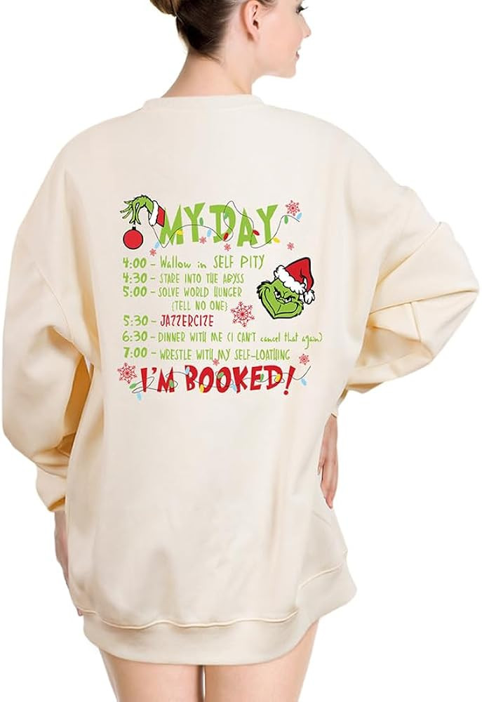 Global Park Merry Christmas Sweatshirt Women Men, Funny Christmas Sweater Hoodies Blouse Top Long... | Amazon (US)