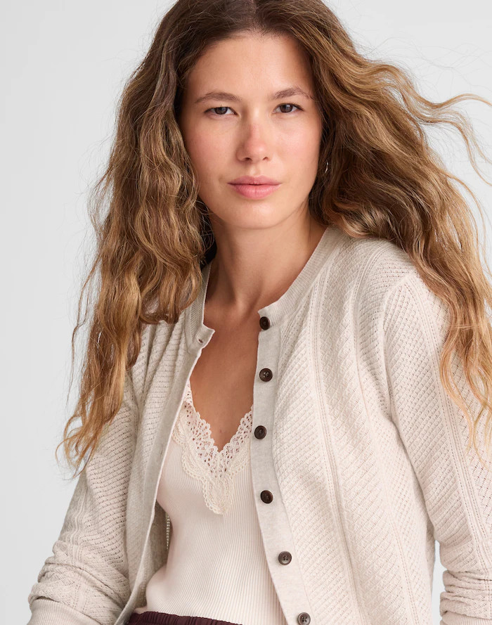 The Signature Knit Pointelle Cardigan | Madewell