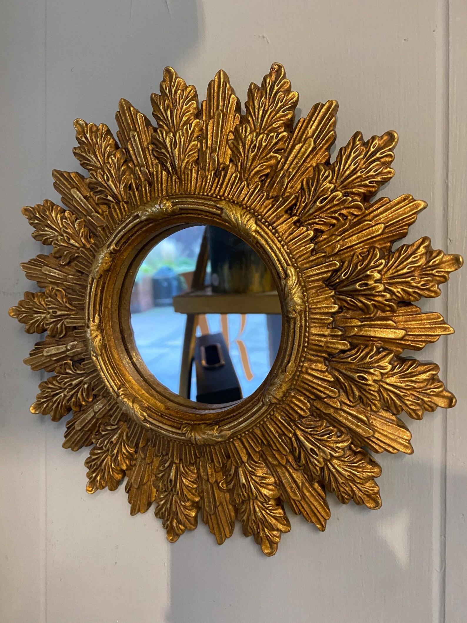 Antiqued Gold Ornate Framed Wall Mirror | 22cm X 22cm | MK98 | Sunburst Funky Home Interiors Deco... | Etsy (US)