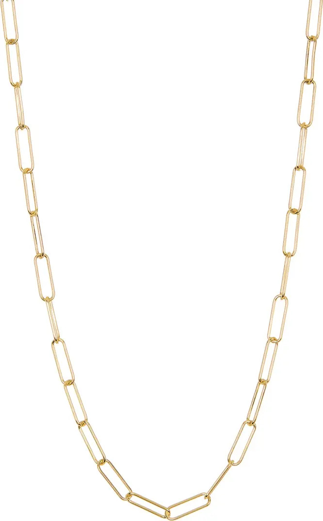 14K Gold Plated Sterling Silver Paper Clip Necklace | Nordstrom Rack