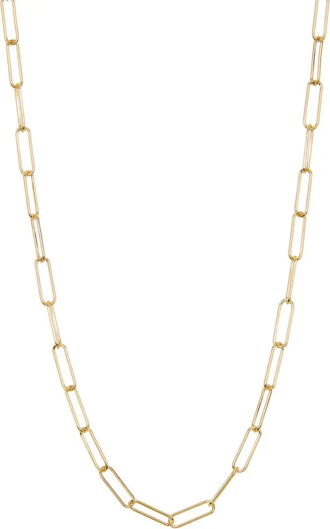 14K Yellow Gold Plated Paper Clip Necklace | Nordstrom Rack