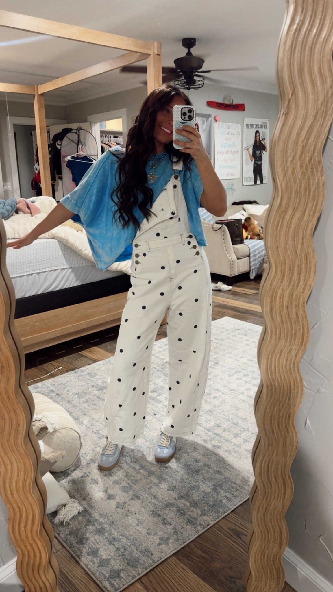 Polka dot overalls!!

#LTKgrwm #LTKootd #LTKmorningroutine